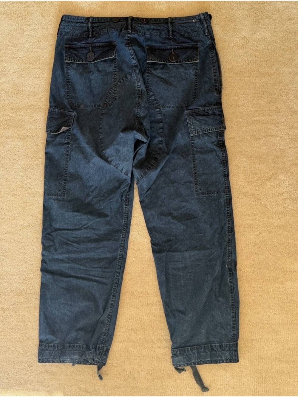 Ralph Lauren Double RL Blue Cargo Trousers - Picture 2 of 5